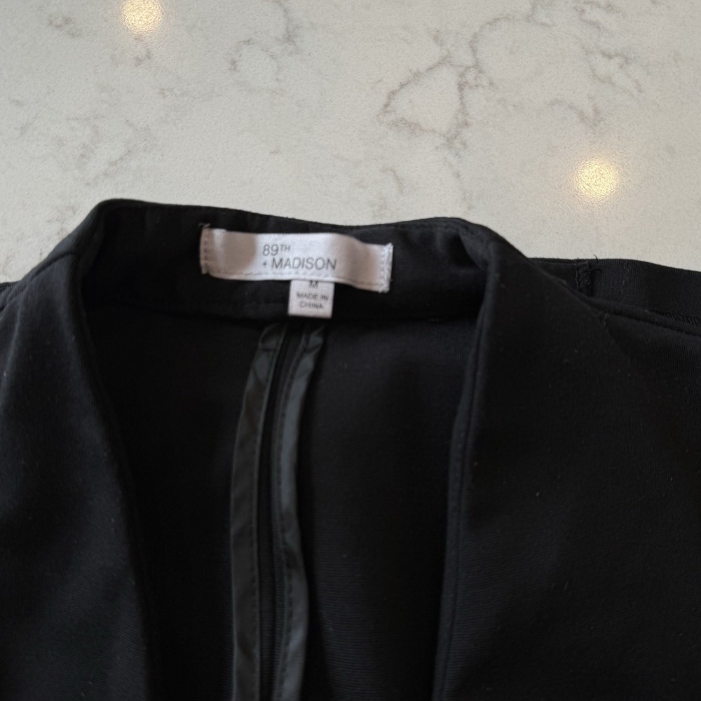 Black Blazer Women's M Soft-Shoulder  One-Button Casual Minimalist Capsule Basic - Picture 7 of 11
